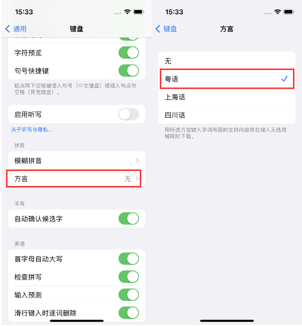 九龙坡苹果14服务点分享iPhone 14plus设置键盘粤语方言的方法 