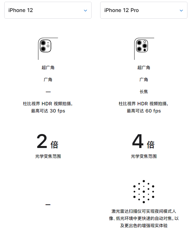 九龙坡苹果手机维修分享苹果 iPhone 12 与 iPhone 12 Pro 选哪款 
